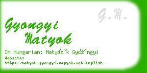 gyongyi matyok business card